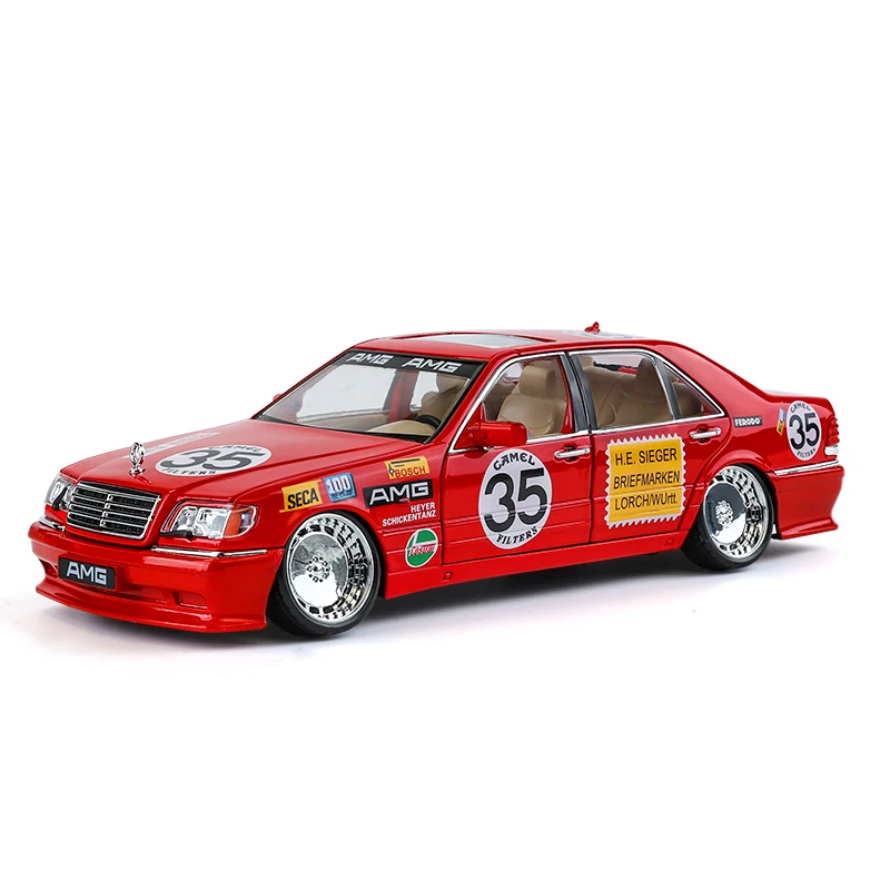 1/24 Limousine Benz W140 320SEL retro style alloy car refitted vehicle Diecast Metal Vehicle collection value gift