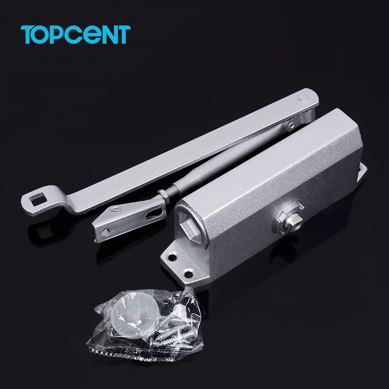 TOPCENT 35-65KG Aluminum Alloy 180 Degree Auto  Soft Hydraulic Door Closer Pentagon