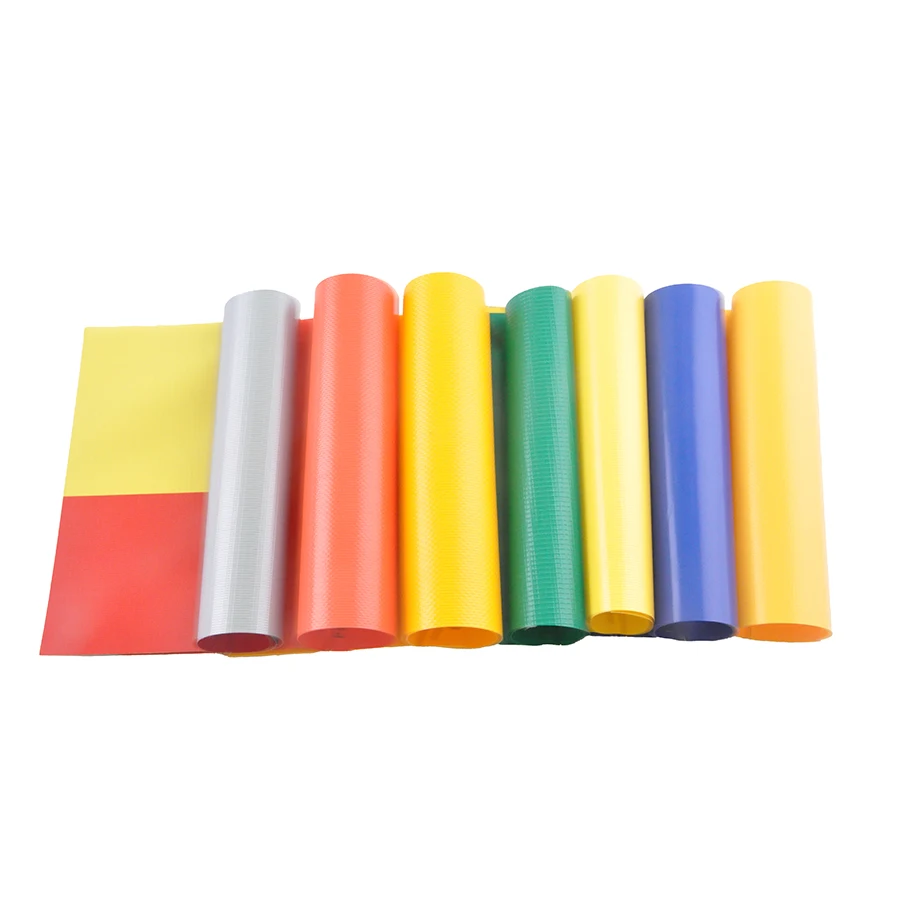 Pvc Tarpaulin Fabric Polyester Fabric Machinery Side Trim Rolls Pvc Coated Tarpaulin Stocklot Price