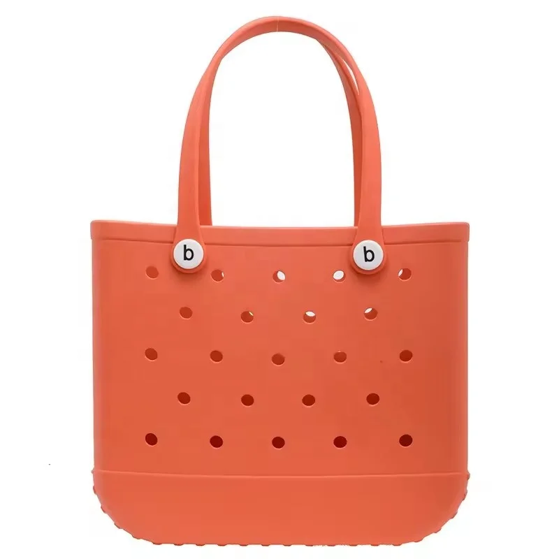 Rubber Women Kids Small Bogg Bag Beach Storage Handbags DIY Charms EVA Tote Bag
