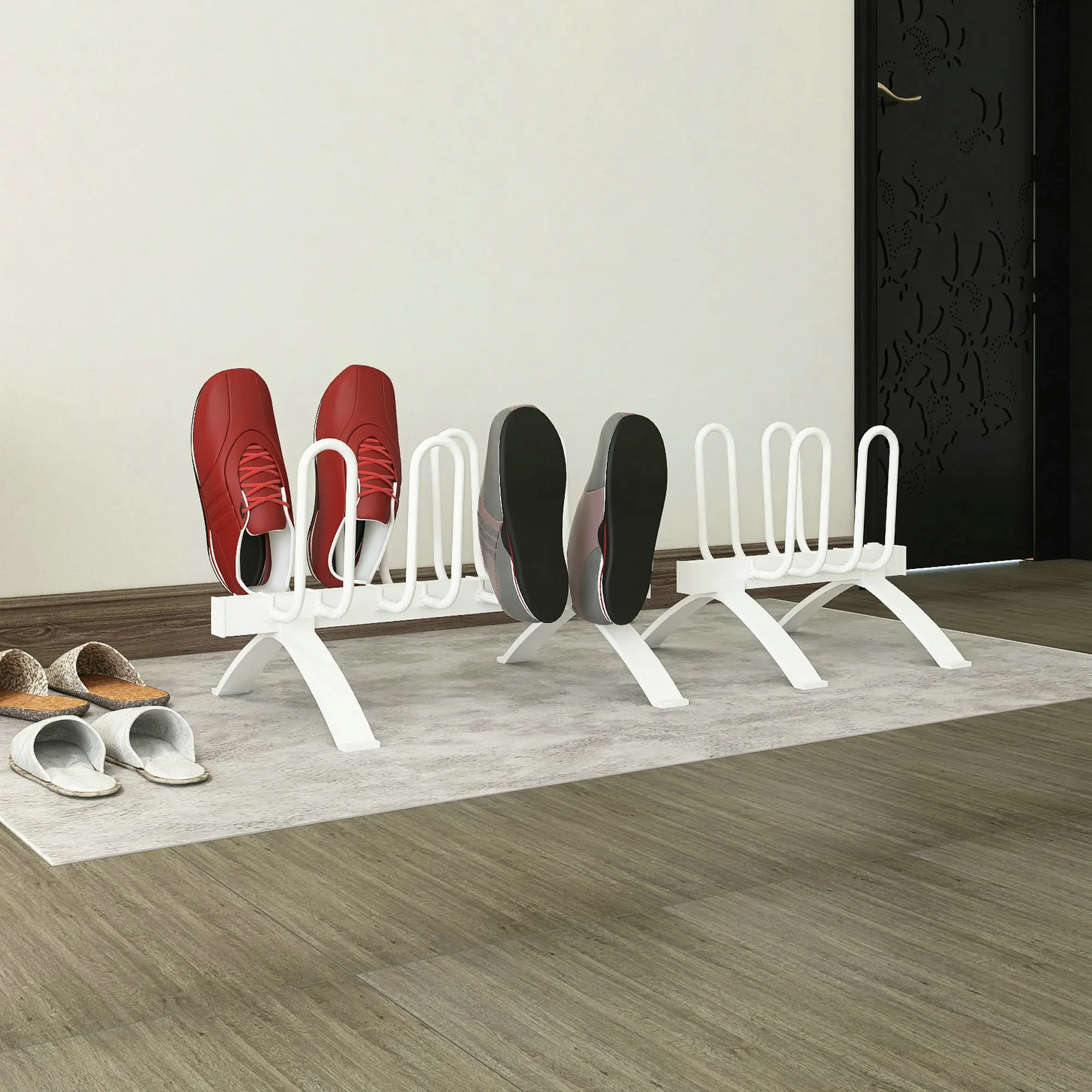 EVIA Household 4 Pair Floorstanding Heated Boot Rack Electric Shoe Dryer