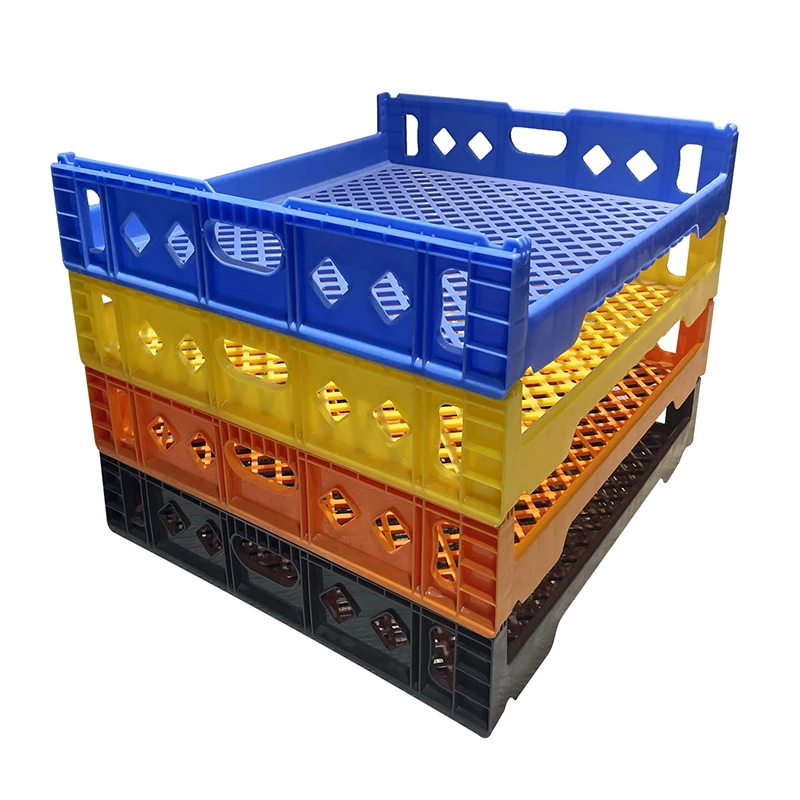 Plastic HDPE Used Food Grade Stackable Moving Crate foldable small Plastic Transport Stackable Storage Crate For Bread