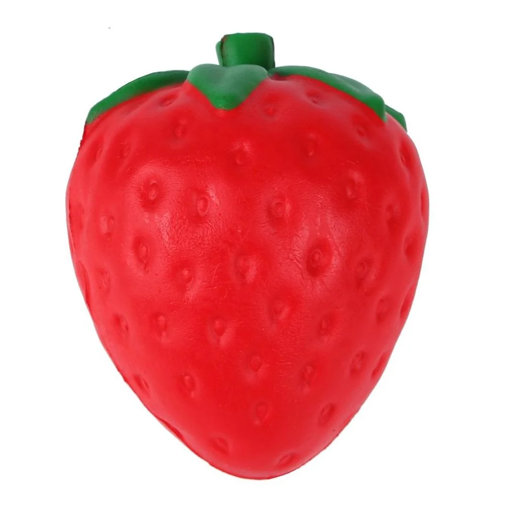 
New design red strawberries slow rising jumbo strawberry fruit food squishy squishies squeeze toy 
