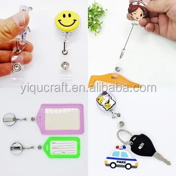 Stitch Wholesale Retractable Blue Animal Id Retractable Badge Holder Pull Reel Nurse ID Name Card