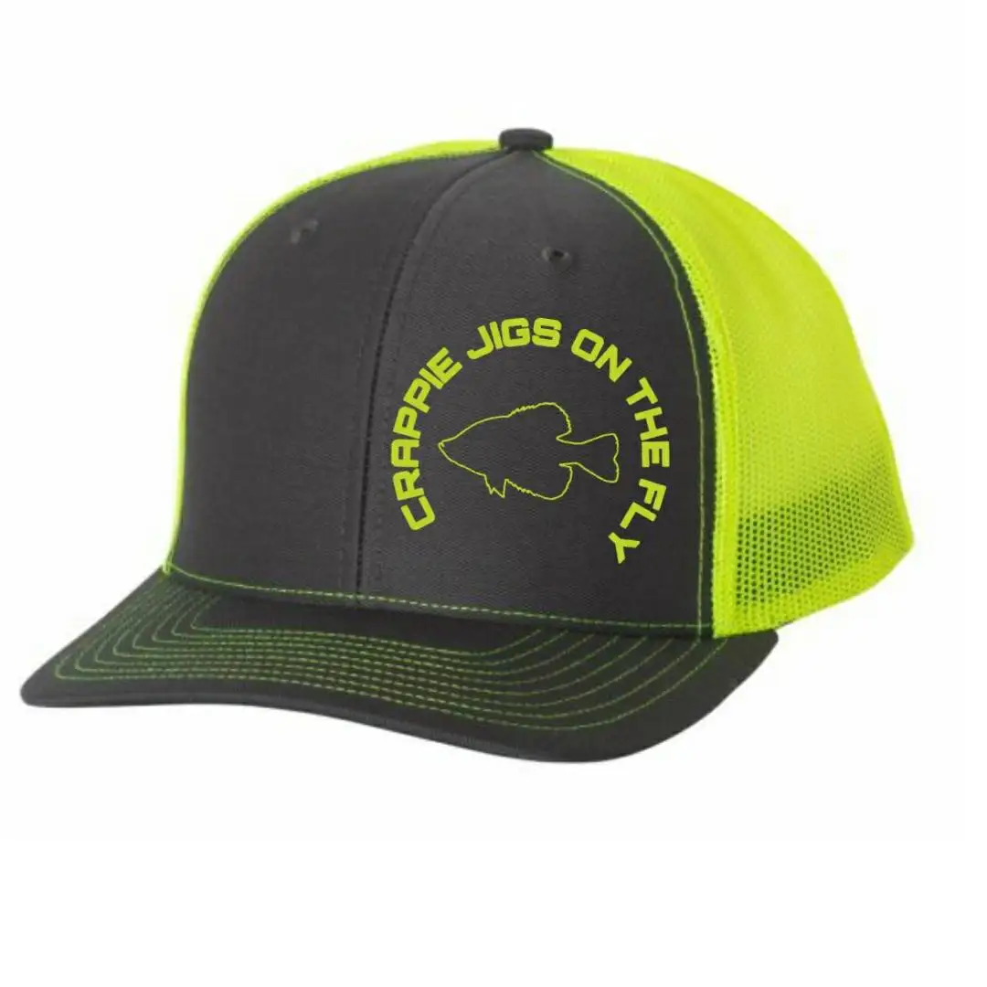 Бейсбольная Кепка-тракер с вышивкой 10 угольных серых и неоновых зеленых цветов