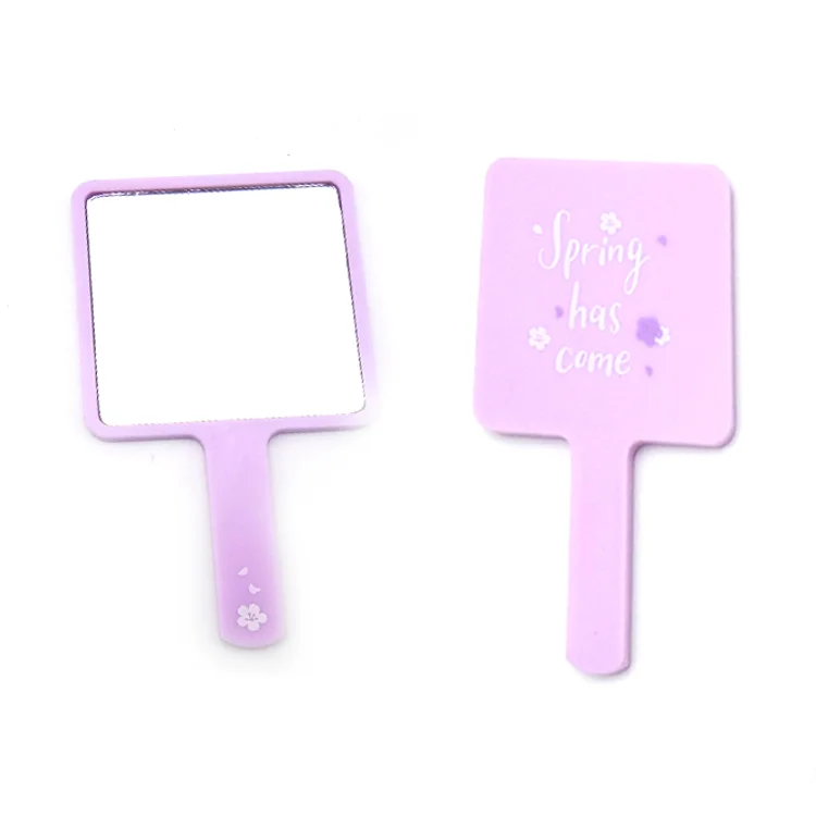 Factory wholesale cheap price good quality custom square makeup mirror vanity child hand mirror with handle