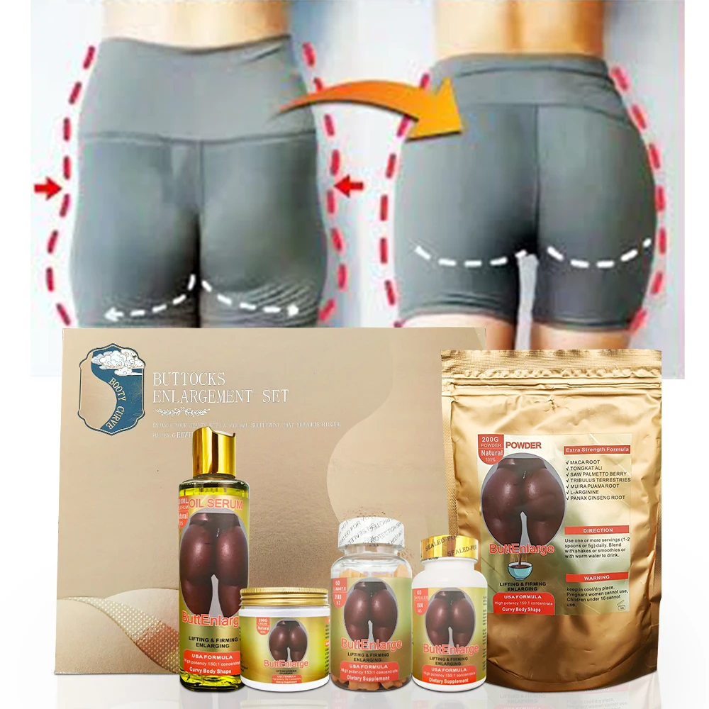 Natural Butt Enlargement Sets Maca Root Lift Hips Up Firming Sex Curvy Butt Gummies Capsule Set Butt Enlarge Five-Piece Sets