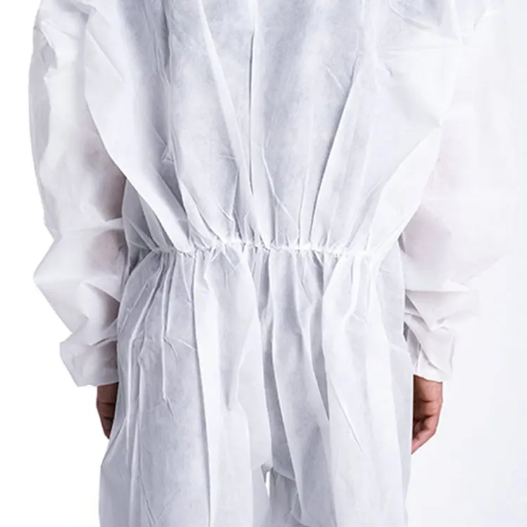  safety industrial disposable pp 50gsm coverall labour supply chemical suit with
