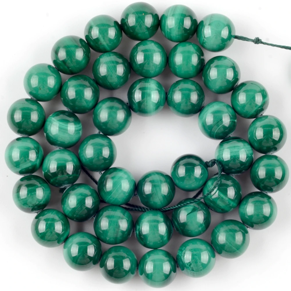 Factory Price Natural Malachite Stone Spacer Loose Round Bead For Jewelry Making 6-10 MM DIY Bracelets Accessories Wholesale