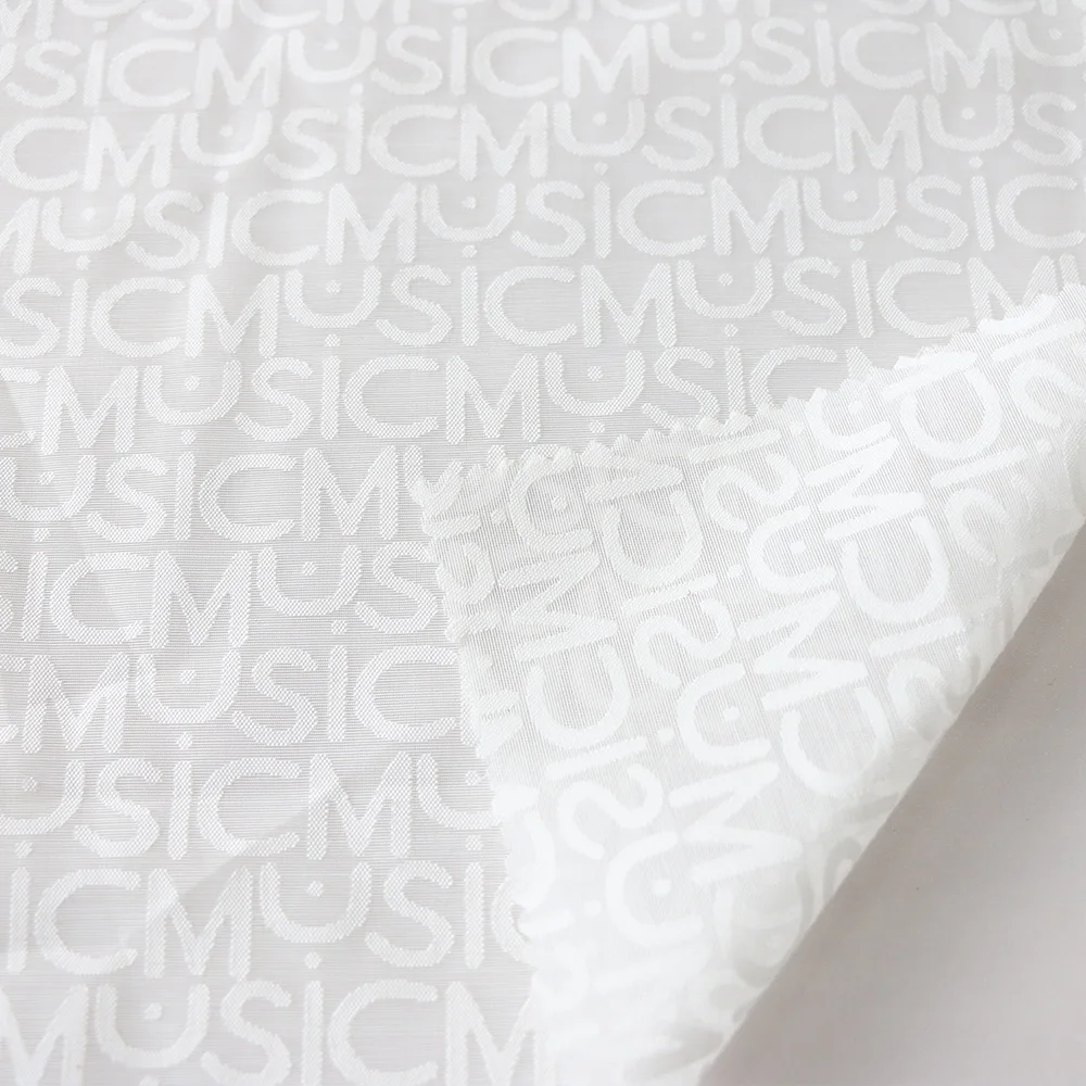 TR Burnt-Out Fabric Jacquard Plaid  Letters Pattern Summer Shirt Dress Fabric For Women And Children Garment