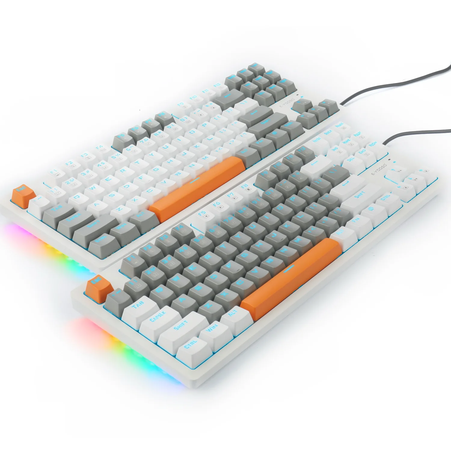 2021 Professional LED Backlit EYOOSO K620 White Gray Backlit Gaming Mechanical Keyboard Mechanical
