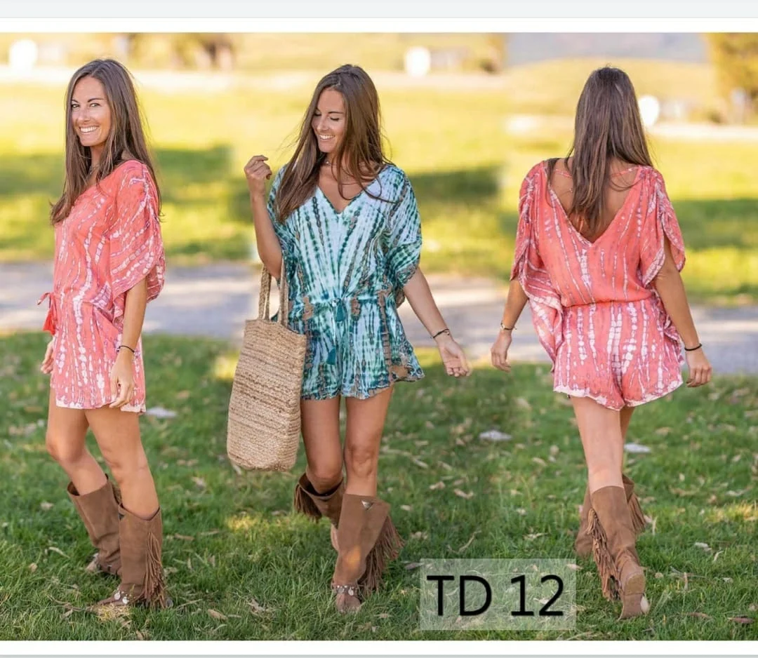 Ladies rayon tie dye short jumpsuit S-5XL Casual Women Jumpsuit European And American Latest Street Fashion