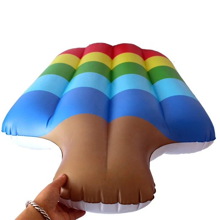Outdoor inflatable mattress colorful rainbow ice-cream pool float mat floating row summer water party toy