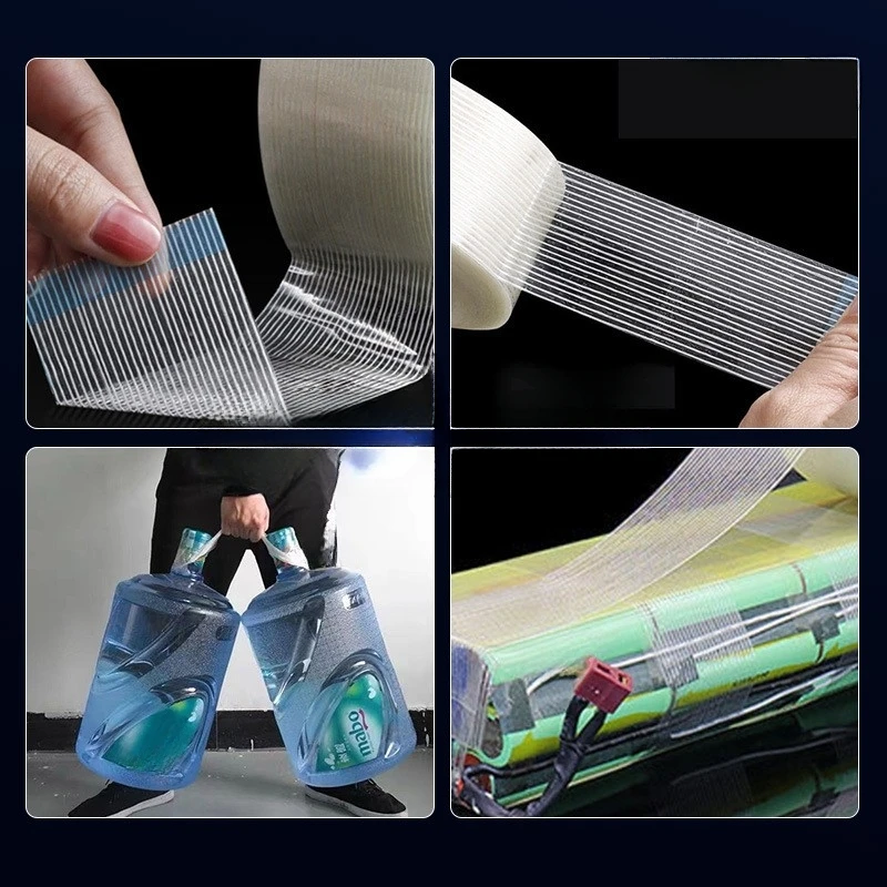Straight Mesh Fiber Fiberglass Reinforced Filament Strapping Packing Self Adhesive Tape Striped Fiberglass Tape CY-8661