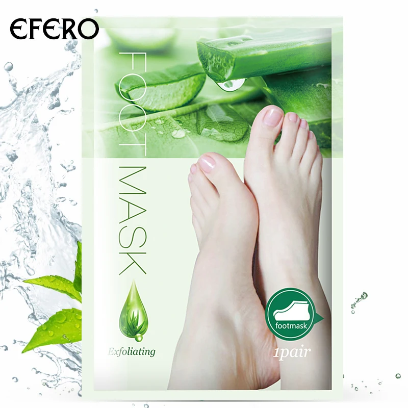 EFERO Aloe Original Solution Exfoliating Foot Mask Repair Nursing Feet Socks Feet Mask Remove Dead Skin Heels Peeling Foot Cream