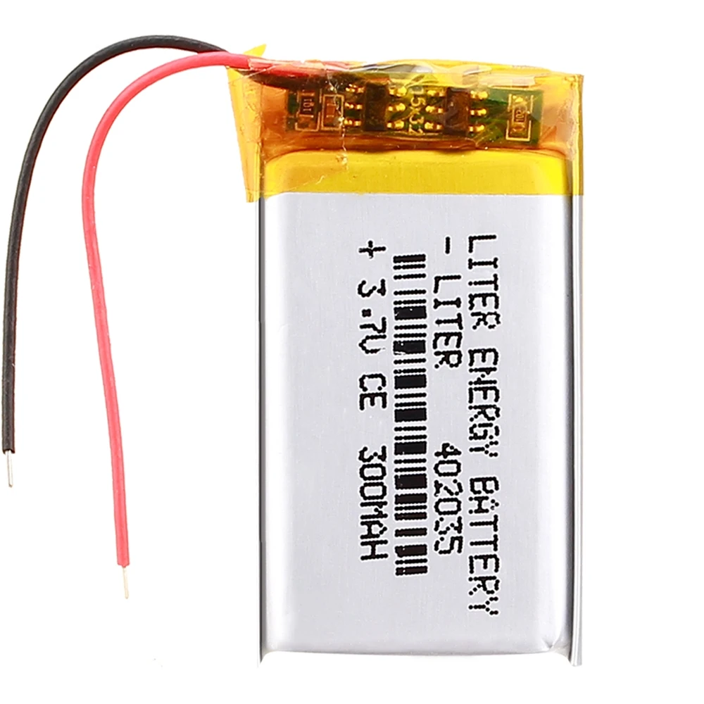 Polymer Lithium Battery Rechargeable Battery 3.7V 402035 300mah Li ion Battery
