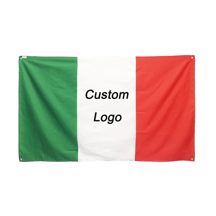 Fast Delivery Custom Logo Digital Silk Screen Printed Double Sided 100% Polyester 3X5 Ft Red White Green Country Flag Banner