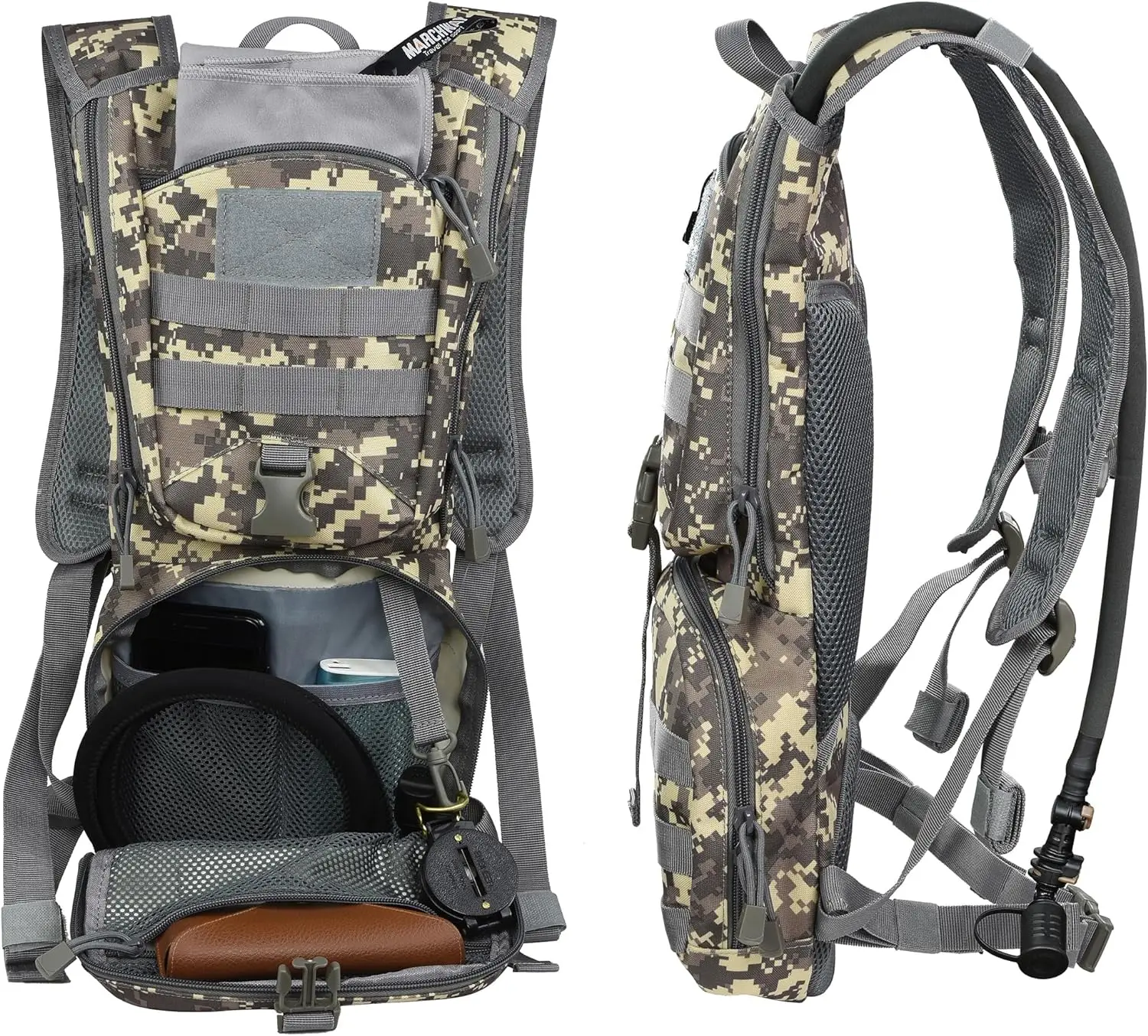 Tactical Hydration Pack Outdoor Hiking Cycling Backpack Hydro Bags with 3L Water Bladder