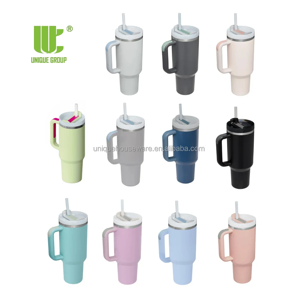 40oz Stainless Steel Thermos Vacuum Mug Thermal Cup Sublimation Tumbler with Straw and Handle