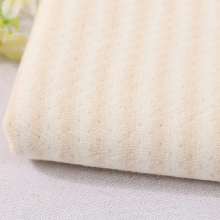 
new RTS eco-friendly 100% organic cotton jacquard quilting scuba fabric in knitted fabric for newborn baby romper, swaddle 