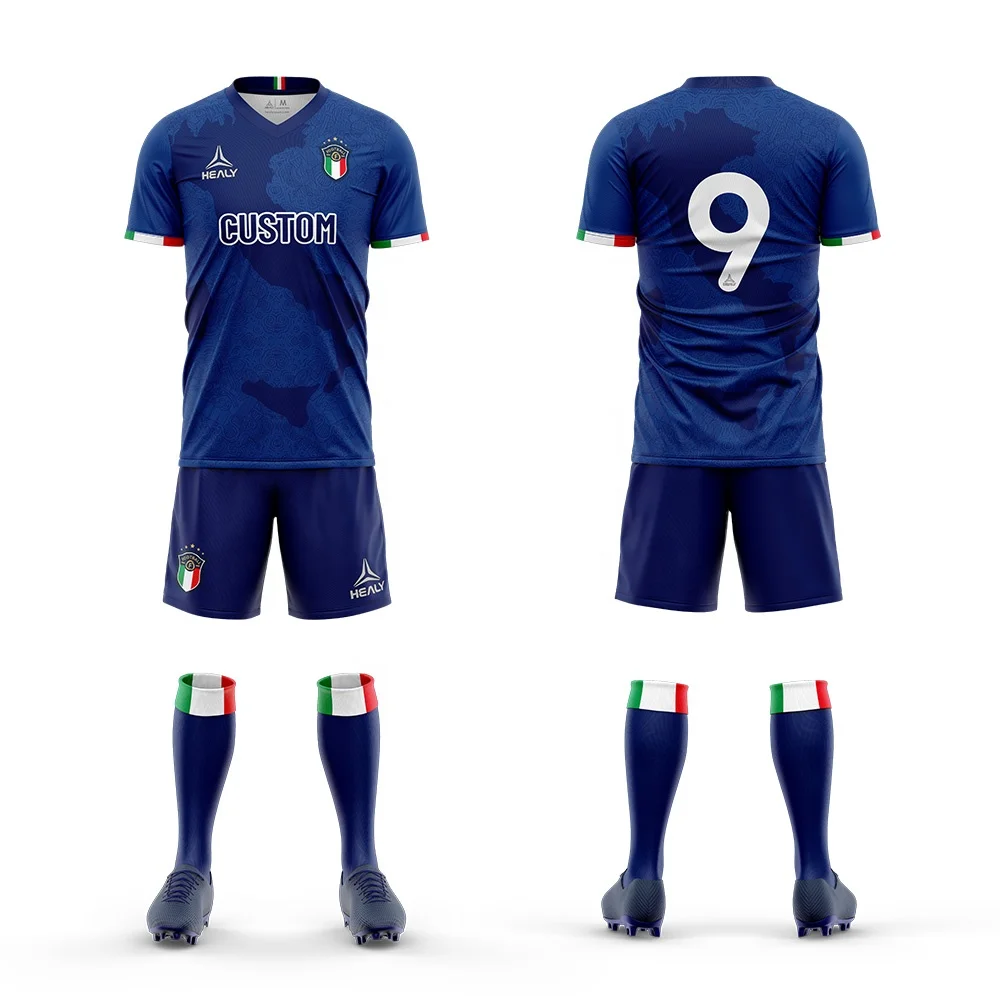 Custom Design Printed Full Set Soccer Uniform Slim Fit Lightweight Fabric Jersey Football 2022-2023