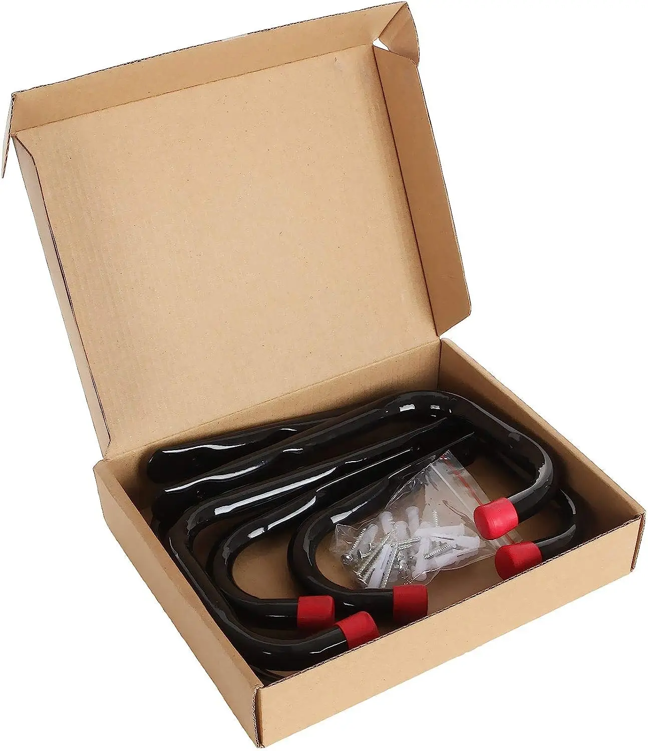 Black Spray Red Rubber Jacket Utility Organizer Heavy Duty Storage Wall Hangers Ladder Hooks For Garage Three Sizes