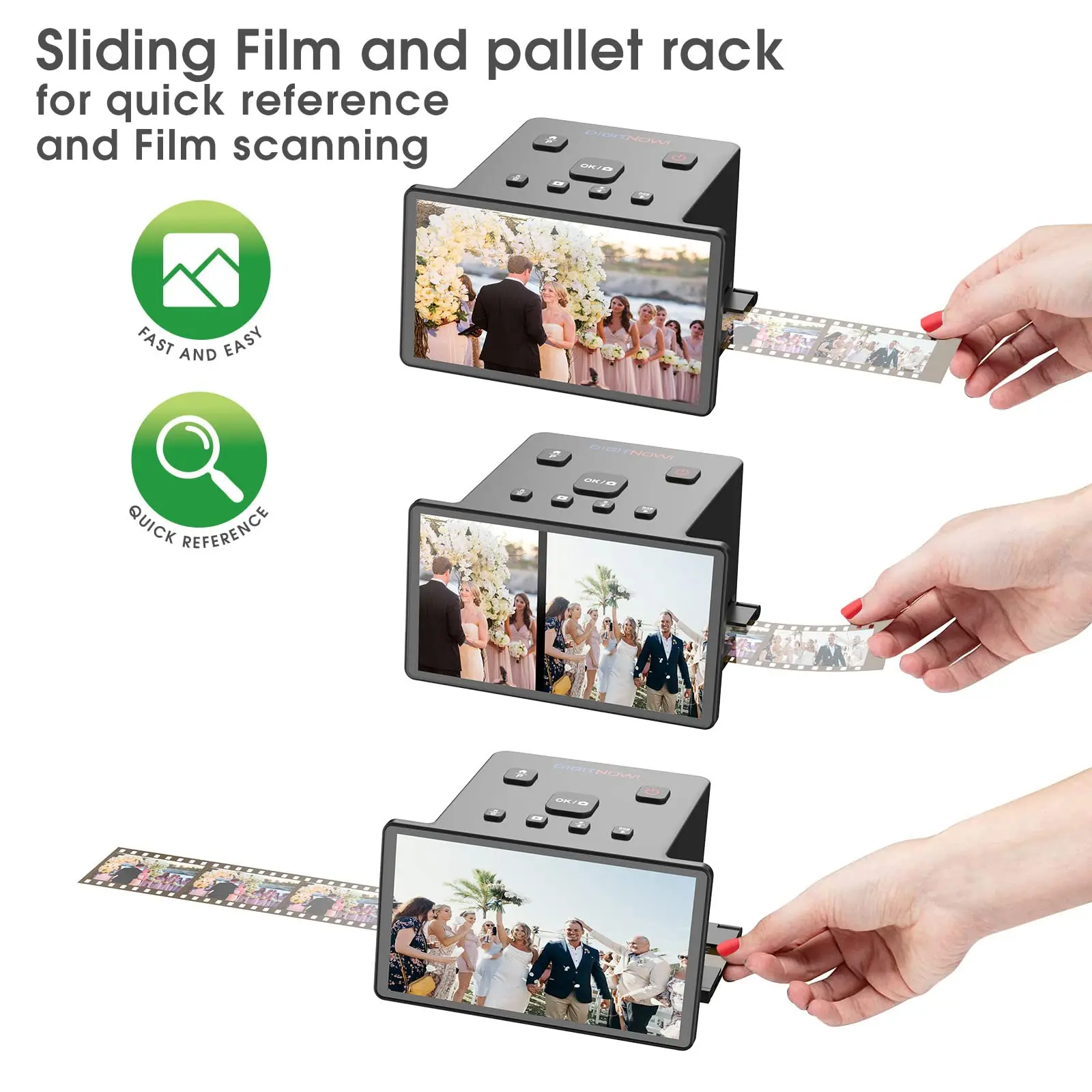 35mm Film Scanner & Slide Viewer with a Large 5 LCD Screen That converts Scanned Color & B&W Negatives 110,135,126 & Super 8 S