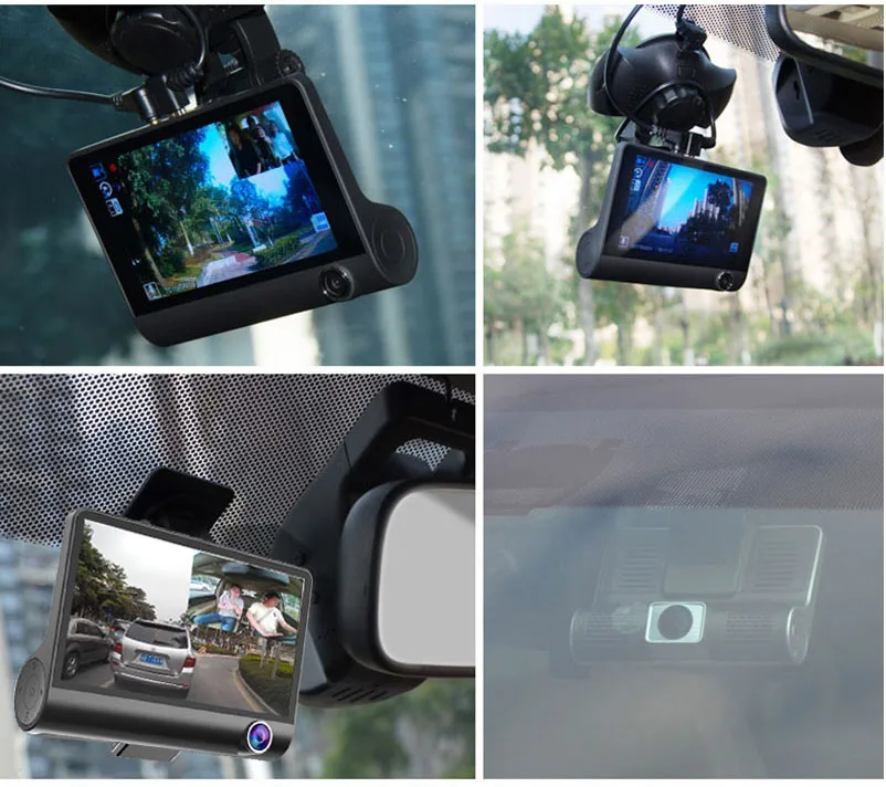 4 Inch car dash cam Full HD 1080p Vehicle Traveling Date Recorder with 3 Camera lens Tachograph