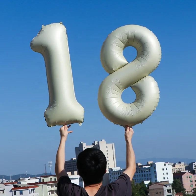 40 дюймов цифры бытовой фольгированный воздушный шар украшение Свадьба Вечеринка Самонадувающийся крем цветной