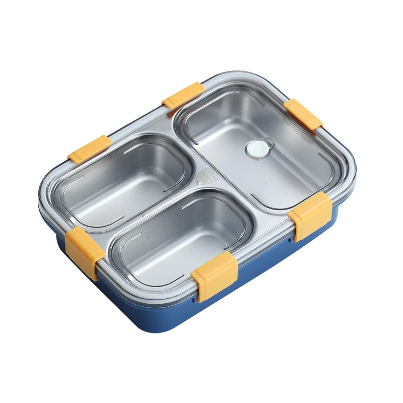 Хорошо продаваемый герметичный пластиковый термос tiffin с 3 отсеками из нержавеющей стали 304 Ланч-бокс пищевой контейнер
