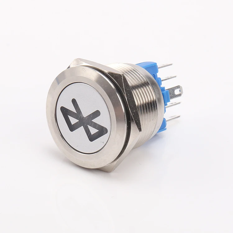 Car Start Waterproof 25mm Pushbutton Push To On metal push button switch With Led