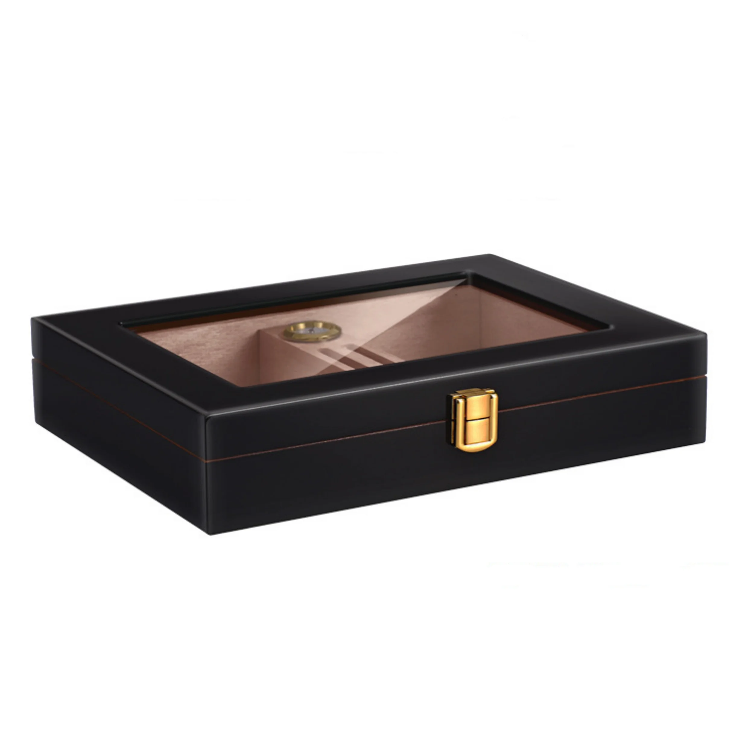 Cigar portable box piano lacquer 16 pack sealed lock cigar moisturizing cigarette box