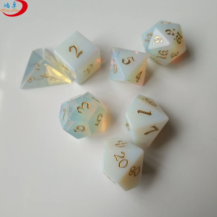 Natural Rock Crystal /opalite Quartz Dice Stone Dice Set for Game