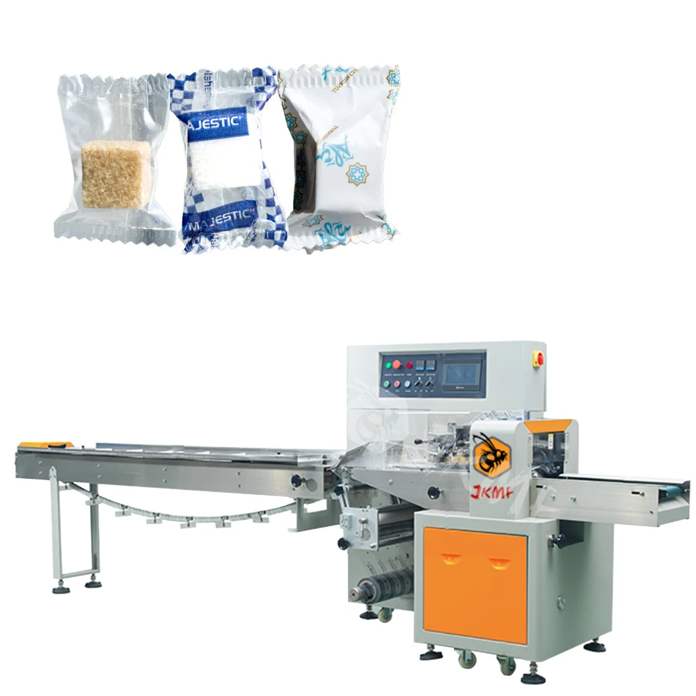 Automatic Pillow Wrapping Machine Flow Type Wrap Packing Machine Multi Purpose Flow Sugar Cubes Packaging Machine