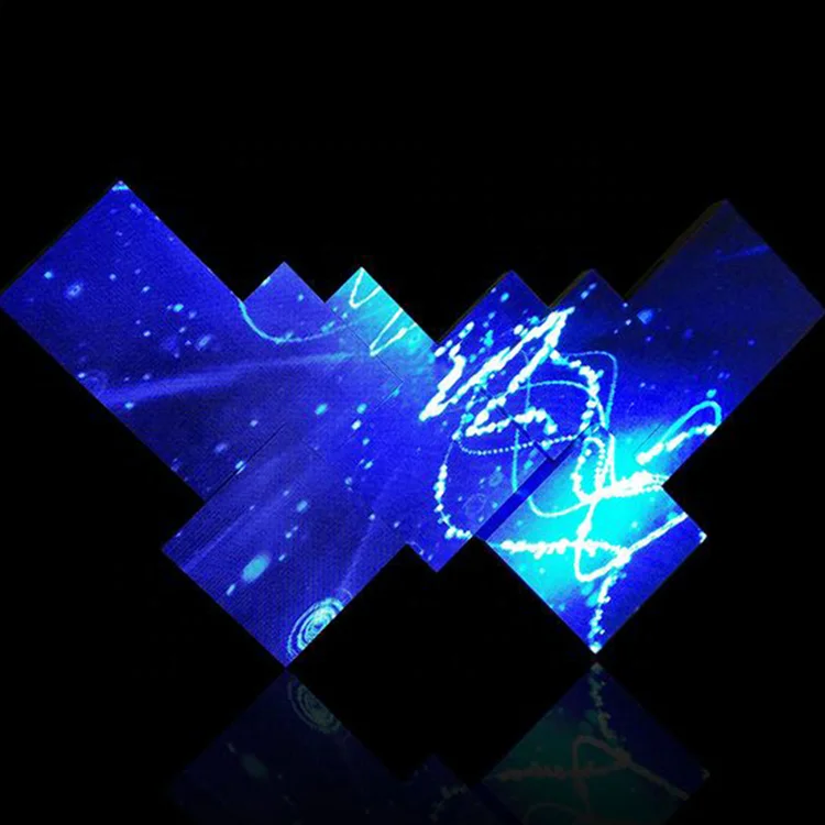 Custom wood digital dj booth facade 6 display screen for night club stage