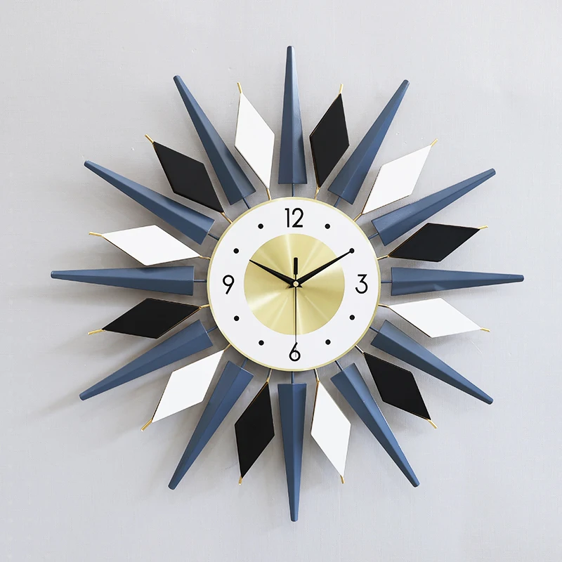 Luxury Nordic Metal Wall Clock For Home Decorative Retro Modern Clocks Home Decor Wall