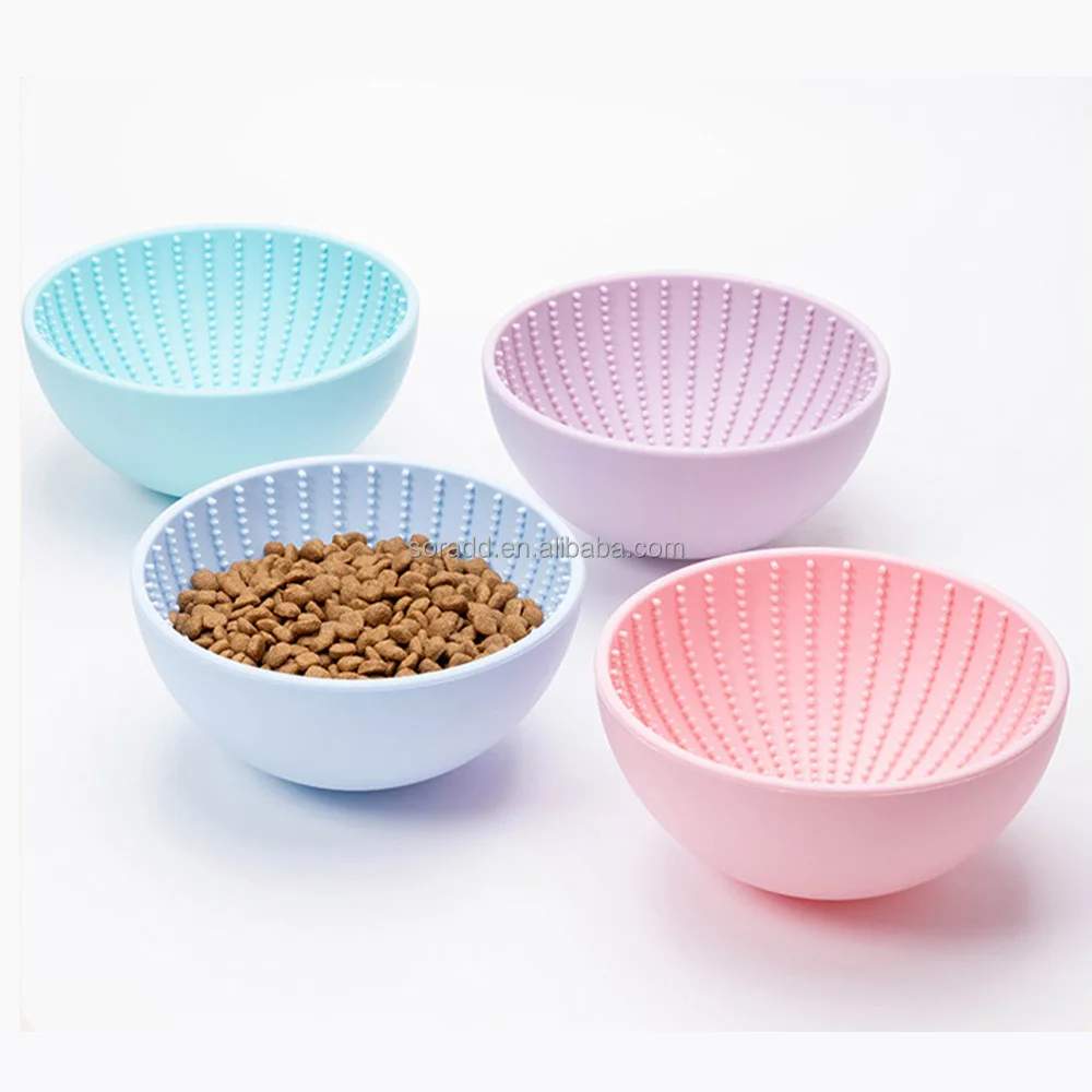 Silicone Lick Bowl Pet Interactive Dog Slow Feeder Bowls for Oral Health Preventing Choking Anxiety Relief Wobble or Stay Put