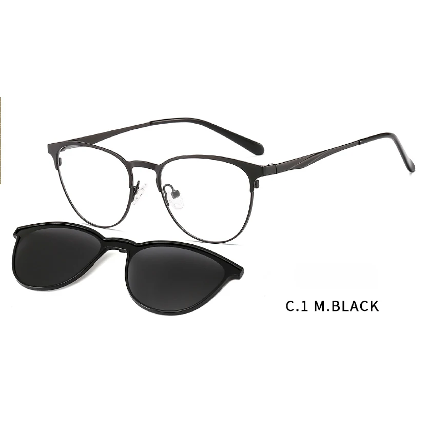 New design optical frame with  Metal Optical Eyeglasses Magnetic glasses frame Clip on Sunglasses