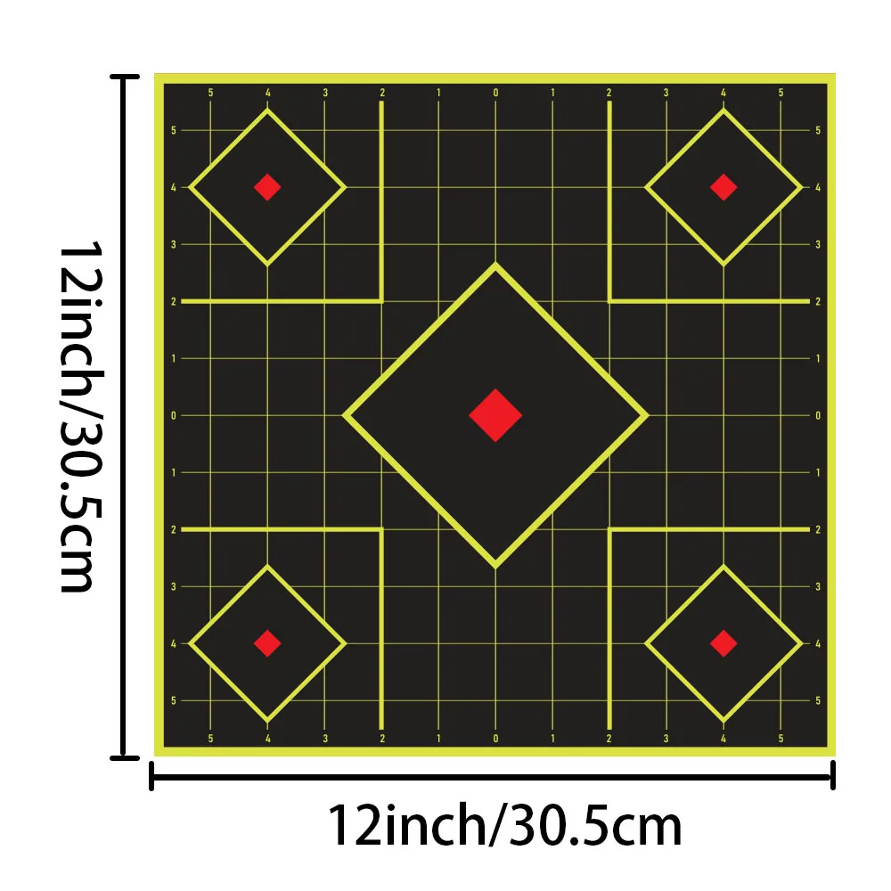 12 inch Bright Fluorescent Yellow Sight in Reactive Splatter Target Self Adhesive Shooting Target Stickers