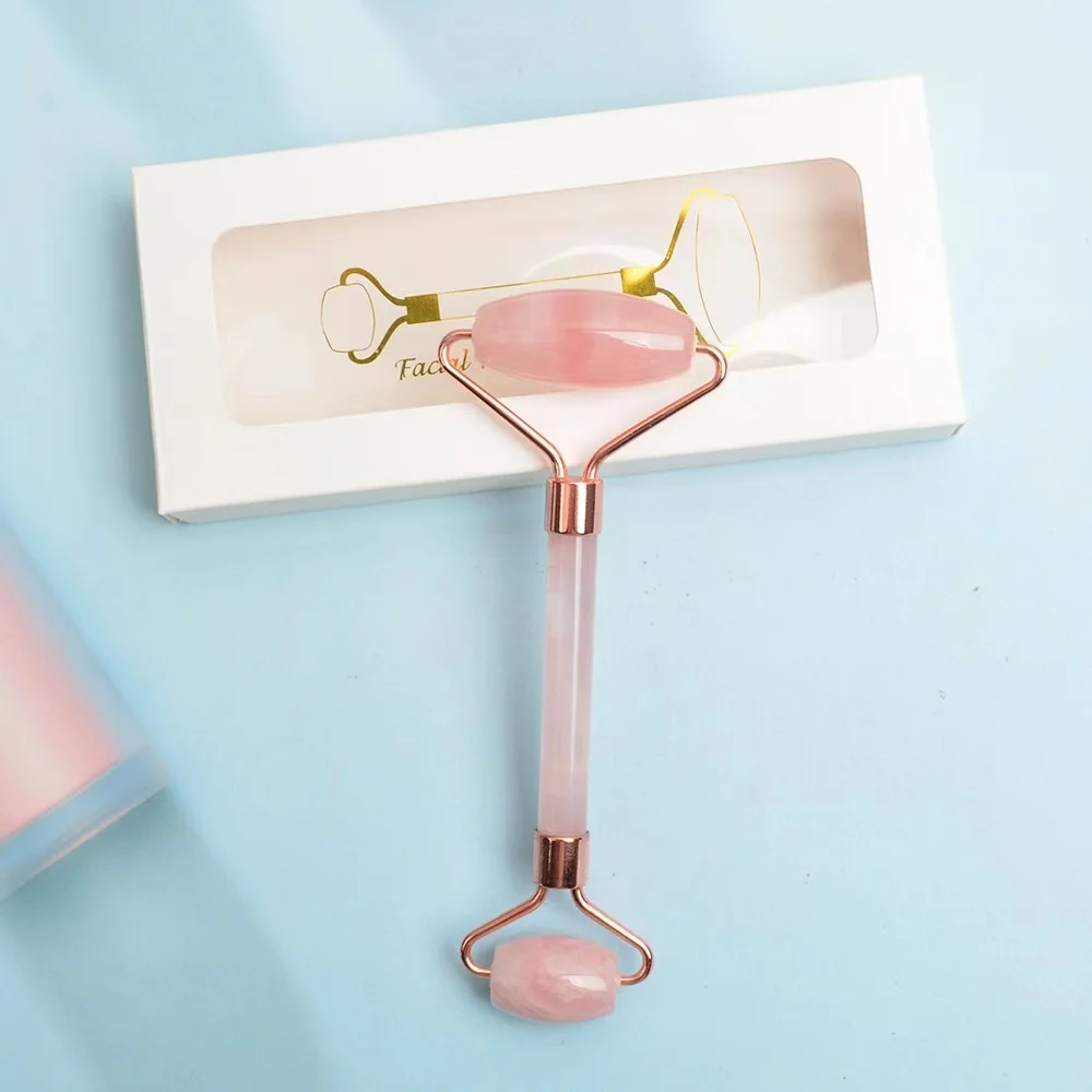 2024 Best Sellers High Quality Facial jade roller Massager Rose Quartz roller Tool Set Jade