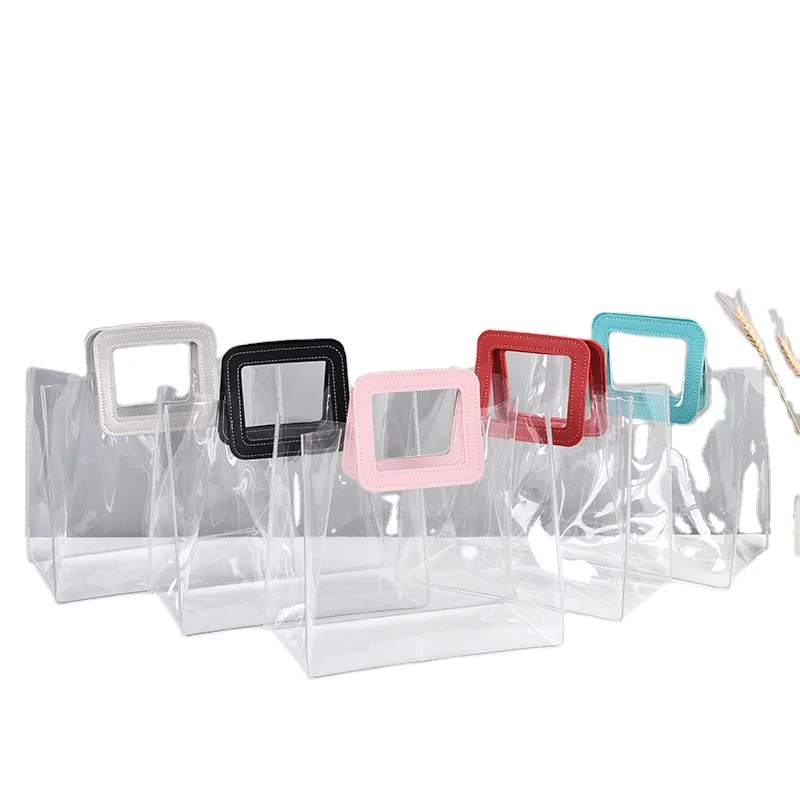 Модная прозрачная голографическая Сумка-тоут из ПВХ Переливающаяся для покупок тканевая косметическая упаковка пластиковая сумка Mirage