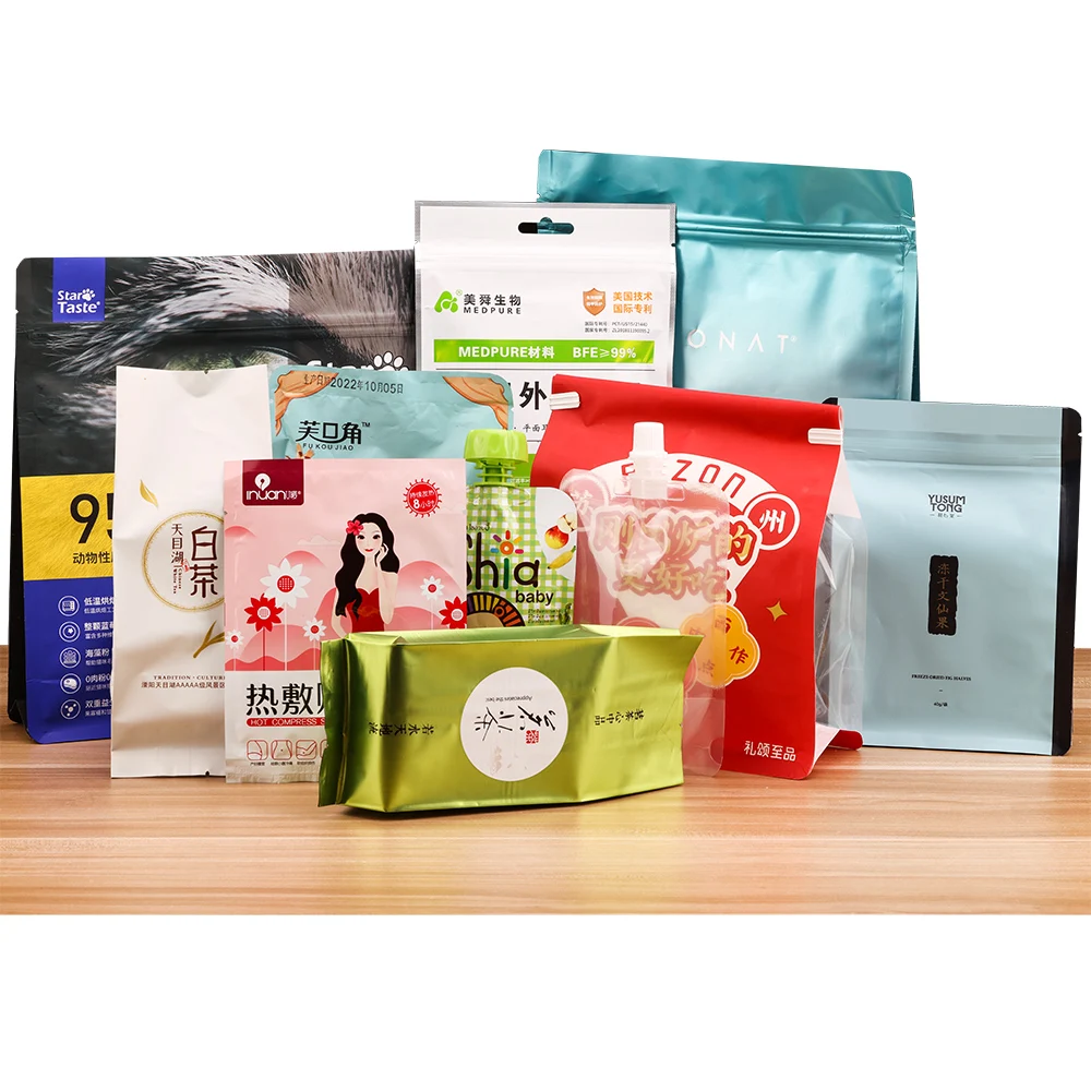 custom zip lock bag with logo resealable pouch plastic packaging bag Aluminum Foil Stand Up Pouch Powder Packaging Bags