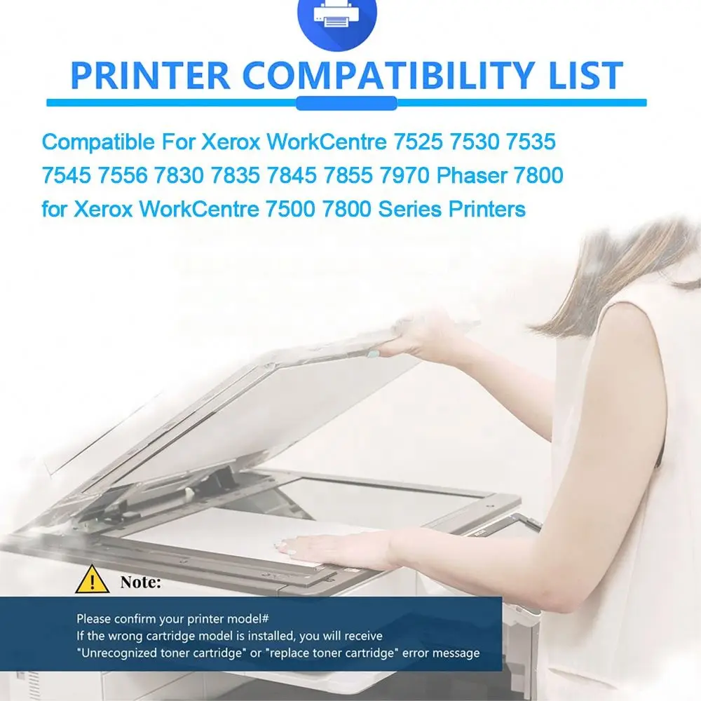 Compatible for Xerox WorkCentre 7500 7800 Series 7530 7556 7830 7835 7855 Laser Toner Cartridge 7800 Printer Toner Cartridge