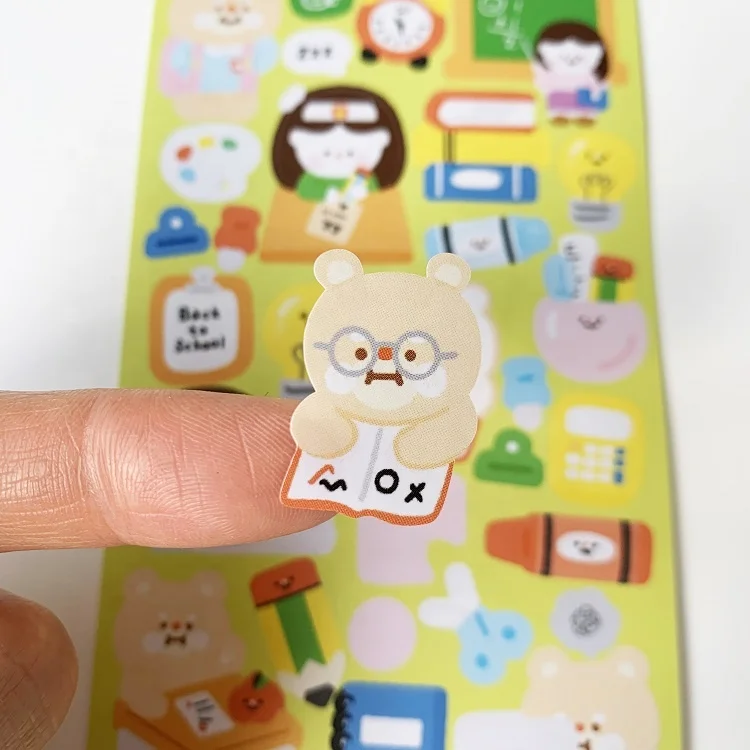 Yellow Breakfast Theme Custom Deco Matte Finish Vinyl Waterproof Sticker Sheets