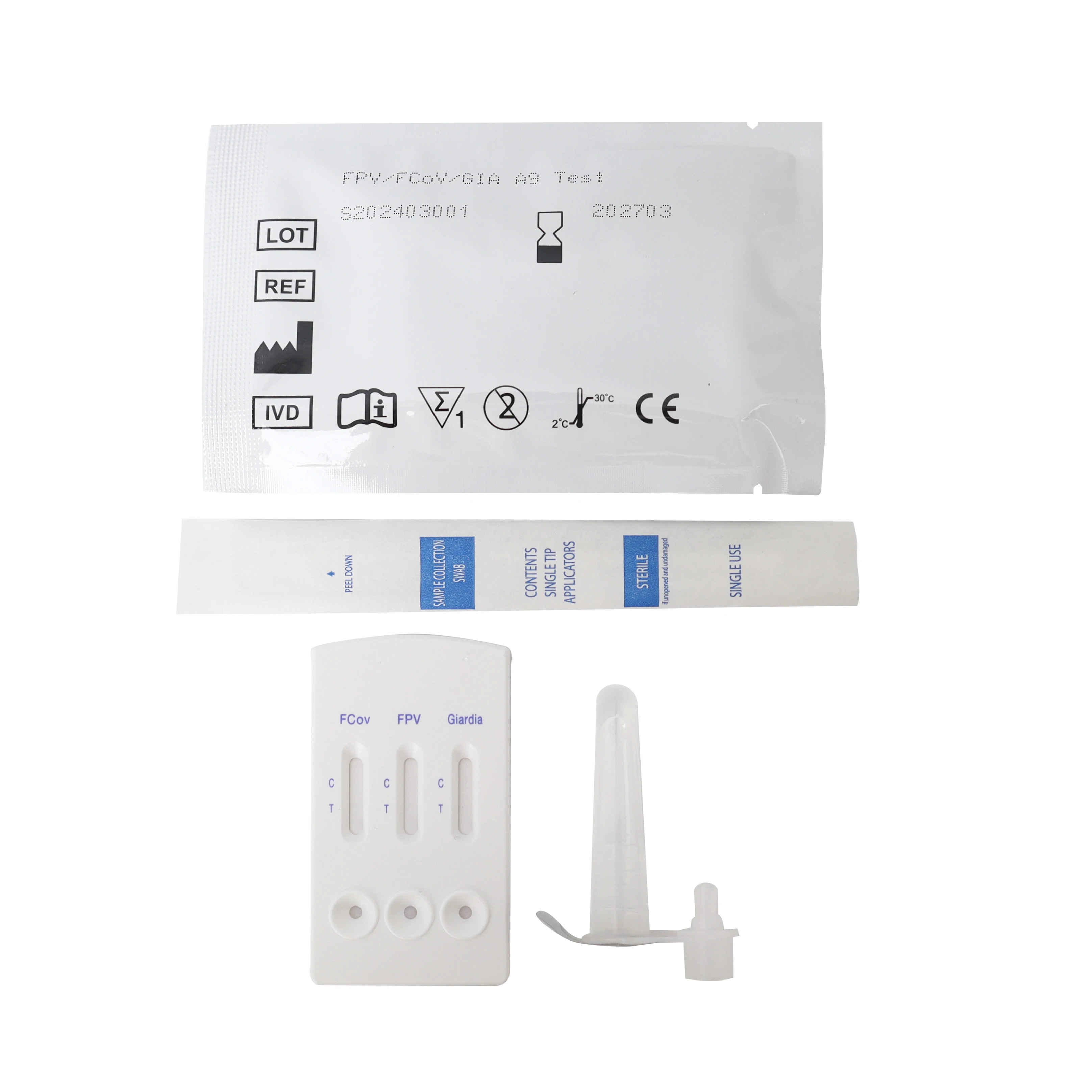 FCV GIA FPV Test Dog Parvovirus Test Kit Giardia Rapid Test Kit for Cat and Dog