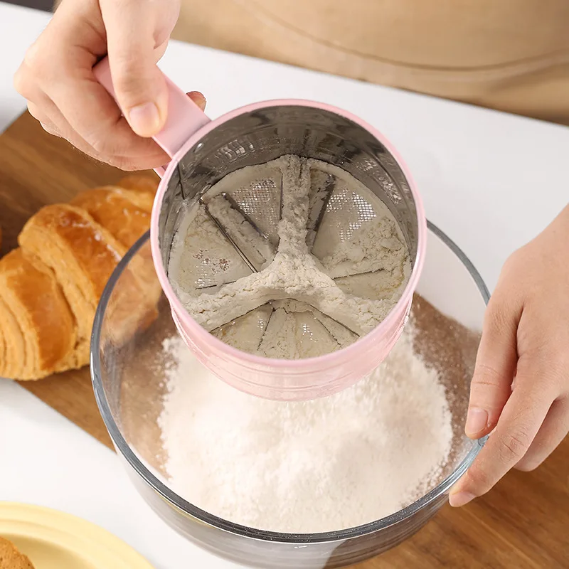 Kitchen Accessories Flour Sifter Stainless Steel Sieve Cup Large Sifter For Baking Tools And Powdered Sugar Flour Sieve