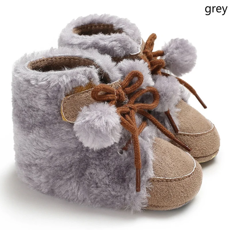 
Soft Winter Lace Up Cotton High Top Baby Girls Shoes Warm Shoes Toddler Snow Boots 