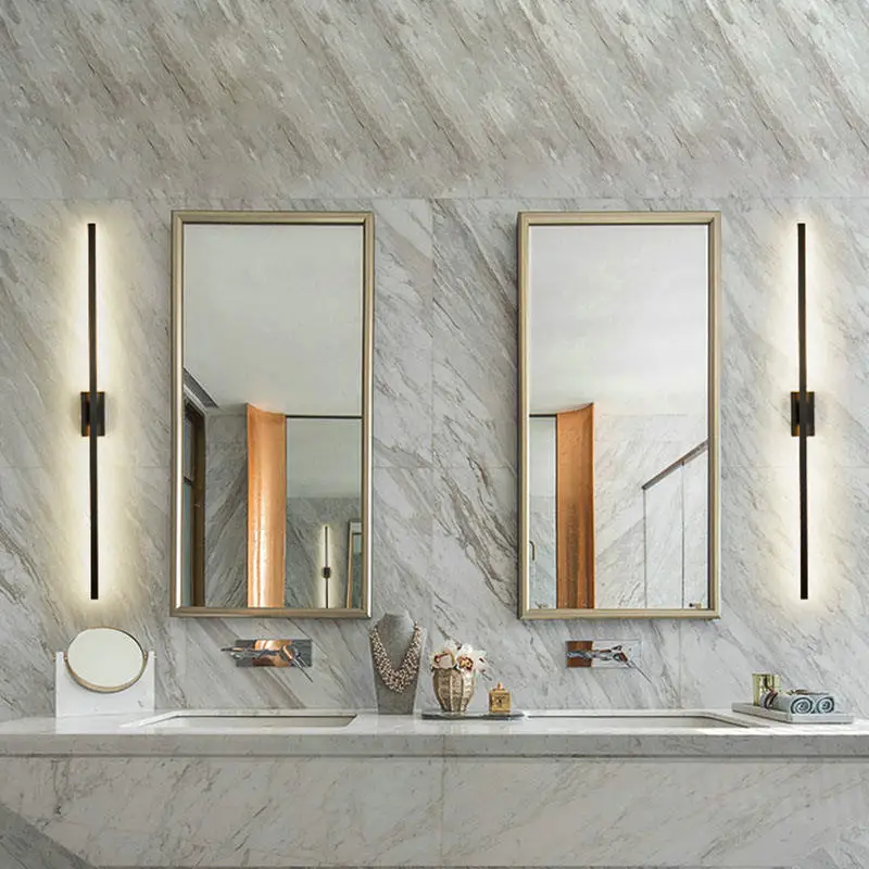 
High quality black mirror vanity light long bar led wall lamp 