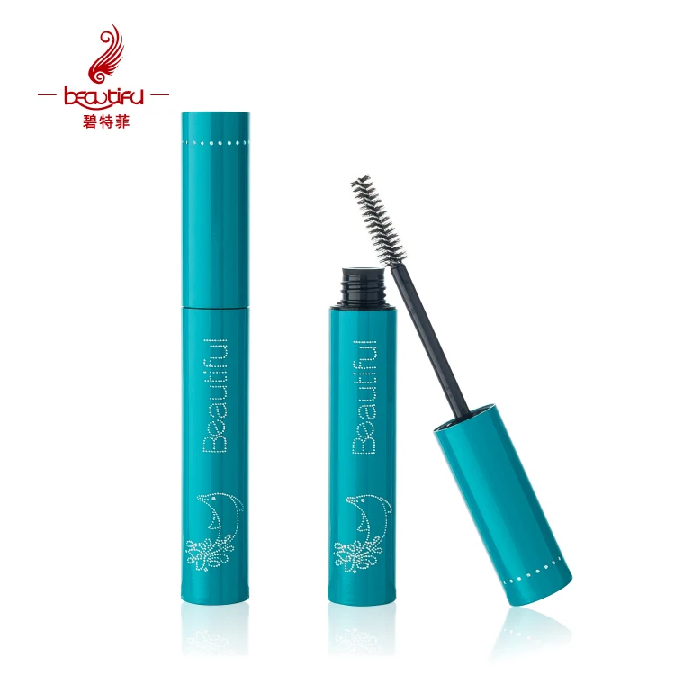 8ml 10ml 12ml empty ice blue diamonds decorated metal/aluminum mascara tubes/bottles/containers with pine tree shaped brush