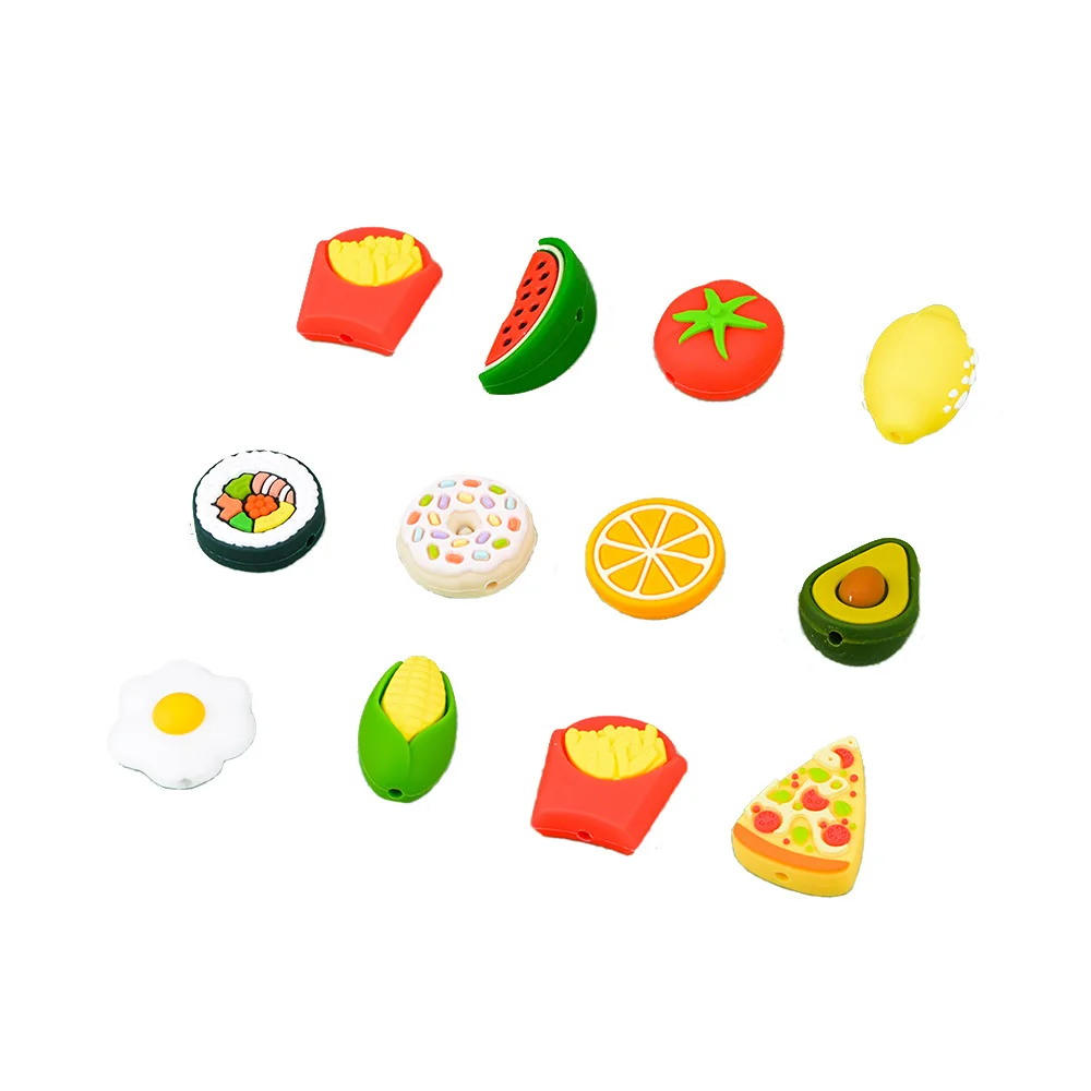 Wholesale Hot Selling Polar Bear/Penguin/Fruit All Shapes BPA Free Molar Stick Accessories Animal Silicone Loose Beads